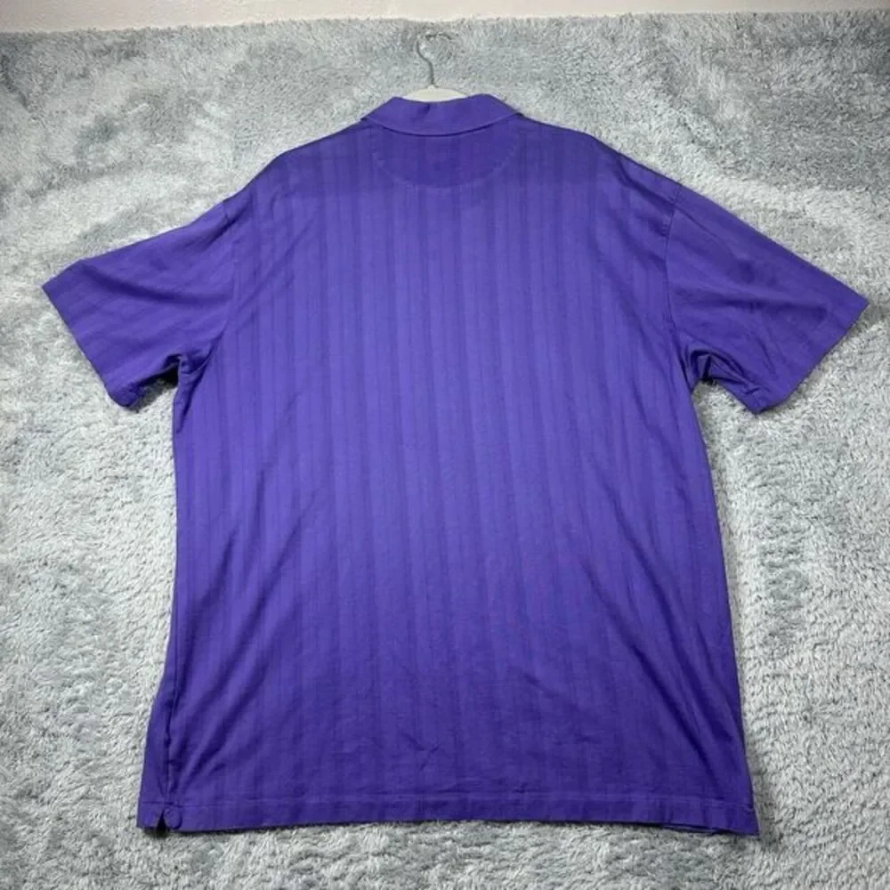 Nike Tiger Woods Collections Golf Shirt Men's XXL Fit Dry Polo‎ Polyester Purple